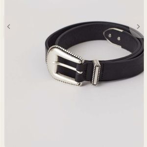CLOSED Leather Belt with Metal Buckle Sz XS